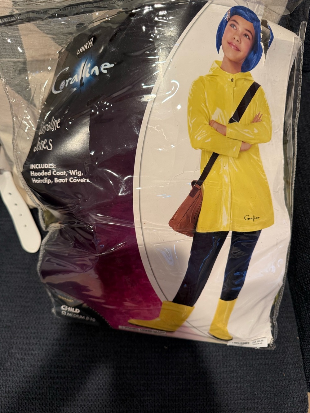 Coraline Yellow Hooded Raincoat for Girls - Costume Coat